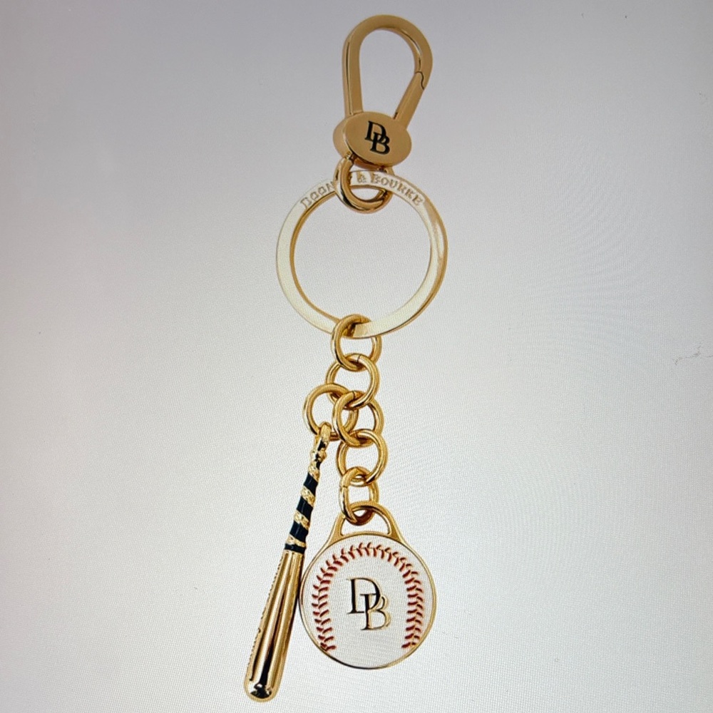 ⚾️ DOONEY & BOURKE Gold Baseball Keychain with Bat Charm ⚾️ NWT ⚾️